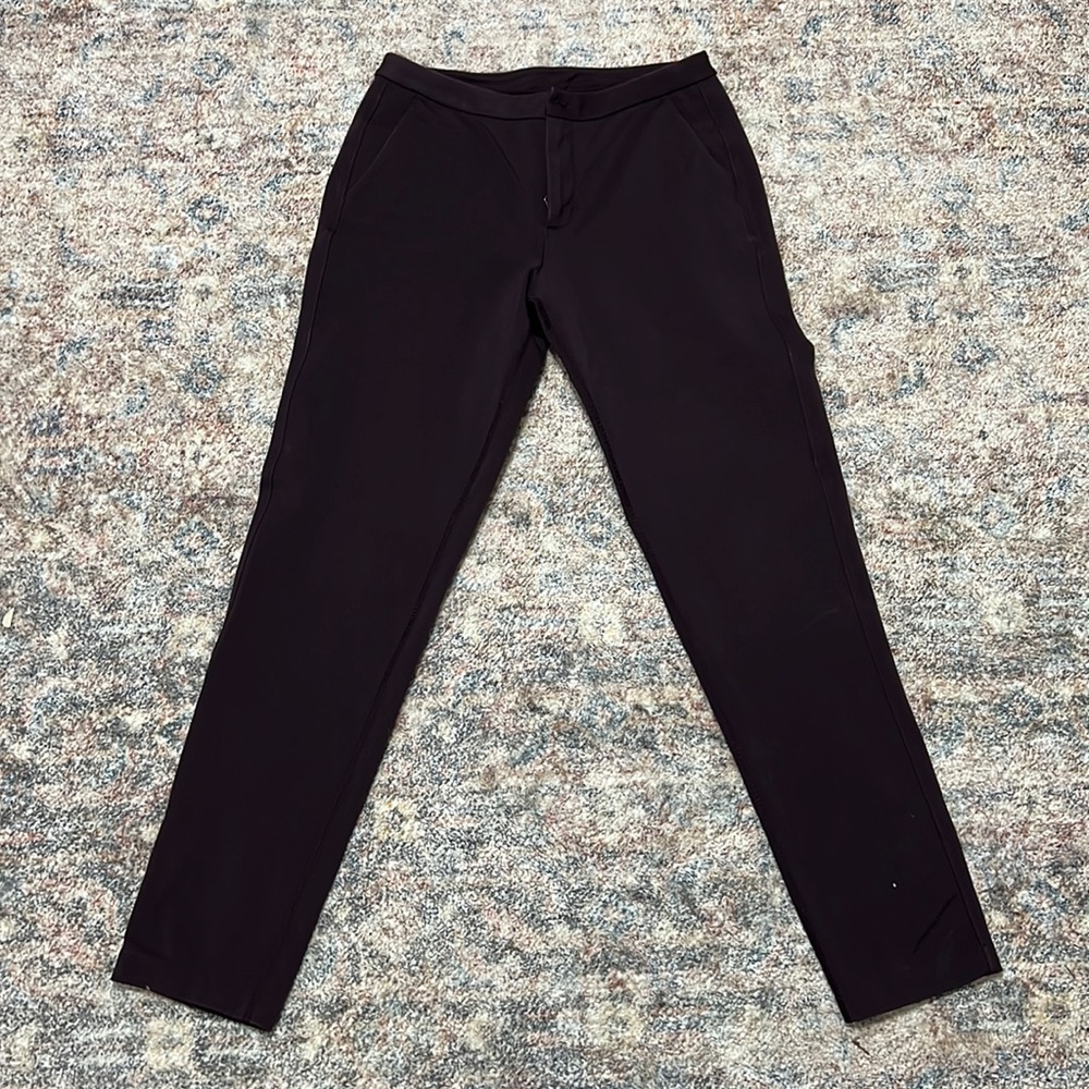 Lululemon city trek trouser ponte knit work pant dark purple burgundy size 6